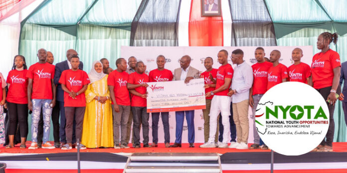 President-William-Ruto-with-youths-during-the-International-Youth-Day-celebrations-in-Kakamega.-PHOTOStatehouse Government Warns Youth Against Fake NYOTA Apps as Second Grant Cohort Prepares for Disbursement