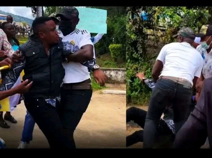 image Drama as Sammy Kioko and Tom Daktari Arrested Outside Machakos Offices Over Payment Row