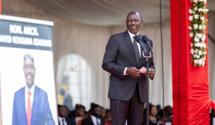 William Ruto speaking in Nyandarua