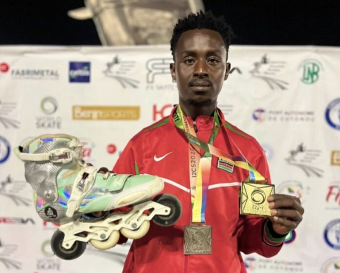 Kelvin Kiarie skater Kelvin Kiarie winning medals in Benin