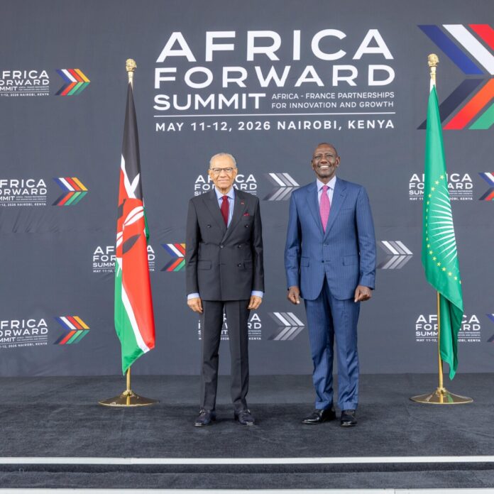 Prime Minister of Mauritius Navinchandra Ramgoolam and President William Ruto at StateHouse Nairobi
