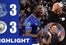Everton Vs Manchester City 3-3: Boost Arsenal In Premier League Title Race