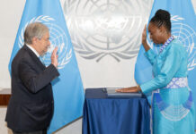 Monica Juma Sworn In as Head of UN Vienna Office and UNODC Monica Juma