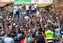 Drama in Oyugis as Tyres Burn Ahead of Linda Mwananchi Rally Linda Mwananchi leaders during a rally in Nyamira on July 4, 2026. (Photo: X/James Orengo)