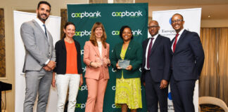 Co-op Bank Secures $100 Million EBRD Financing Programme for Kenyan Businesses (L-R) Abdessamad Abouti, Regional Head of Local Currency Portfolio at EBRD, Aude Paccate, Director, Portfolio Management – EMEA, Treasury Department at EBRD, Francis Muuna, Head – Financial Institutions at Co-op Bank and Ben Muriuki, Head – Investor Relations and Strategy at Co-op Bank.