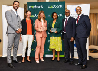 Co-op Bank Secures $100 Million EBRD Financing Programme for Kenyan Businesses (L-R) Abdessamad Abouti, Regional Head of Local Currency Portfolio at EBRD, Aude Paccate, Director, Portfolio Management – EMEA, Treasury Department at EBRD, Francis Muuna, Head – Financial Institutions at Co-op Bank and Ben Muriuki, Head – Investor Relations and Strategy at Co-op Bank.