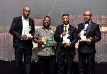 Bamburi Cement Wins Top Driver Safety Award, Secures Two Other Honours From left to right, Lawrence Maiteri, head of Health Safety and Environment; Clive Mwangovya, National Transport Safety Coordinator; Mohamed Kassim, Supply Chain director, and Mohammed Mahsen, Plant Manager, Nairobi Grinding Plant.