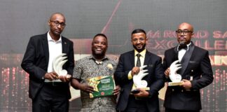 Bamburi Cement Takes Top Honours in Three Categories at Kenya Road Safety Awards From left to right, Lawrence Maiteri, head of Health Safety and Environment; Clive Mwangovya, National Transport Safety Coordinator; Mohamed Kassim, Supply Chain director, and Mohammed Mahsen, Plant Manager, Nairobi Grinding Plant.
